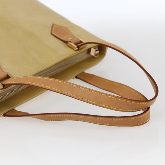 LOUIS VUITTON Monogram Vernis Houston Hand Bag Beige M91004 LV Auth SW2105