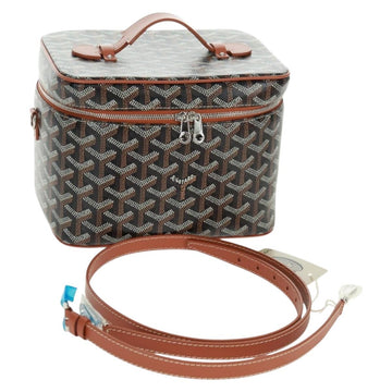 GOYARD Herringbone Vanity Muse PM Bag PVC Leather 2way Brown Auth SW2108SM
