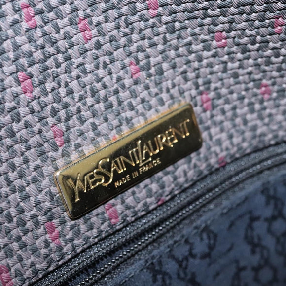 SAINT LAURENT Shoulder Bag Canvas Purple Gold Auth sw211