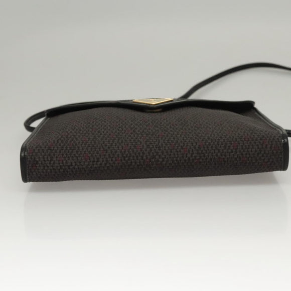 SAINT LAURENT Shoulder Bag Canvas Purple Gold Auth sw211