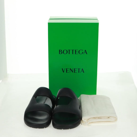 BOTTEGA VENETA Band Slide Sandals Rubber 41 Black Auth SW2112SM