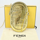 FENDI Orlock Smartphone Shoulder Case Bag Leather Gold Auth SW2114SAM-12