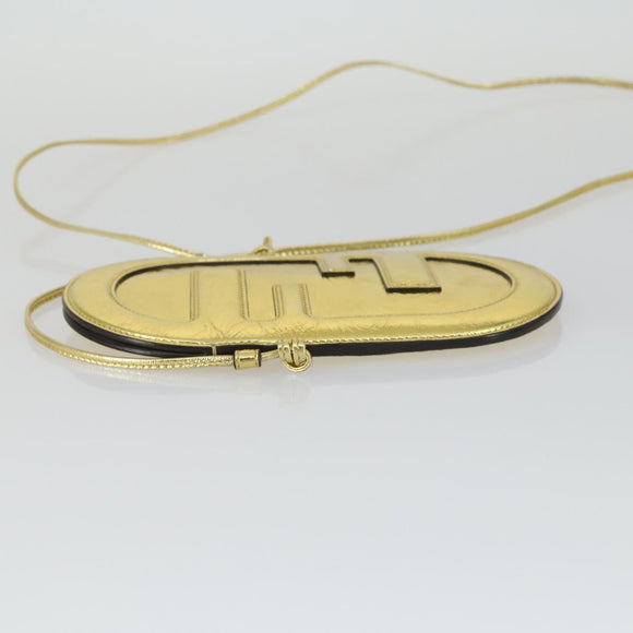 FENDI Orlock Smartphone Shoulder Case Bag Leather Gold Auth SW2114SAM