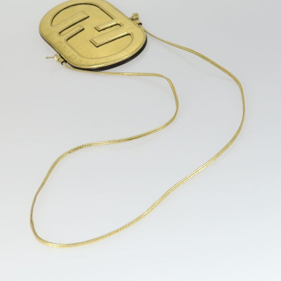 FENDI Orlock Smartphone Shoulder Case Bag Leather Gold Auth SW2114SAM
