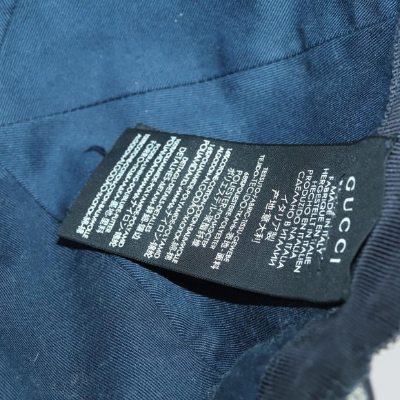 GUCCI GG Canvas Sherry Line Cap XL Navy Red 200035 Auth SW2118V