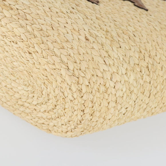 PRADA Large Tote Bag Raffia Beige Auth SW2119SAM