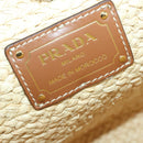 PRADA Large Tote Bag Raffia Beige Auth SW2119SAM-12