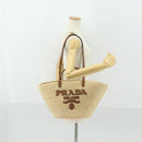 PRADA Large Tote Bag Raffia Beige Auth SW2119SAM-21