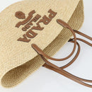 PRADA Large Tote Bag Raffia Beige Auth SW2119SAM-6