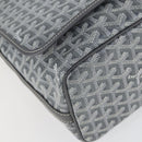 GOYARD Herringbone Capecian MM Bag PVC Leather Gray Silver Auth SW2120SM-14