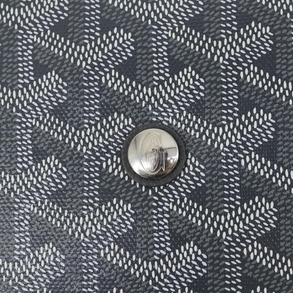 GOYARD Herringbone Capecian MM Bag PVC Leather Gray Silver Auth SW2120SM