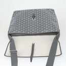 GOYARD Herringbone Capecian MM Bag PVC Leather Gray Silver Auth SW2120SM-19