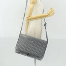 GOYARD Herringbone Capecian MM Bag PVC Leather Gray Silver Auth SW2120SM-22