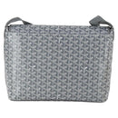 GOYARD Herringbone Capecian MM Bag PVC Leather Gray Silver Auth SW2120SM-2