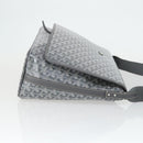 GOYARD Herringbone Capecian MM Bag PVC Leather Gray Silver Auth SW2120SM-3