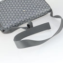 GOYARD Herringbone Capecian MM Bag PVC Leather Gray Silver Auth SW2120SM-7
