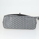 GOYARD Herringbone Capecian MM Bag PVC Leather Gray Silver Auth SW2120SM-5