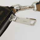 FENDI Zucca Canvas Shoulder Bag Black Brown Silver Auth SW2121SAM-18