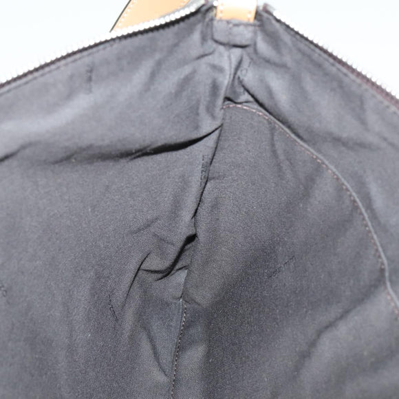 FENDI Zucca Canvas Shoulder Bag Black Brown Silver Auth SW2121SAM