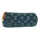 LOUIS VUITTON Monogram Denim Trousse Speedy GM Pouch Blue M95081 Auth SW2123SAV-1