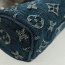 LOUIS VUITTON Monogram Denim Trousse Speedy GM Pouch Blue M95081 Auth SW2123SAV-15