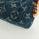LOUIS VUITTON Monogram Denim Trousse Speedy GM Pouch Blue M95081 Auth SW2123SAV-16