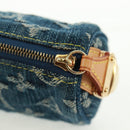 LOUIS VUITTON Monogram Denim Trousse Speedy GM Pouch Blue M95081 Auth SW2123SAV-8