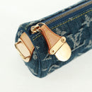 LOUIS VUITTON Monogram Denim Trousse Speedy GM Pouch Blue M95081 Auth SW2123SAV-9