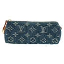 LOUIS VUITTON Monogram Denim Trousse Speedy GM Pouch Blue M95081 Auth SW2123SAV-13