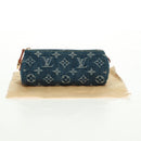 LOUIS VUITTON Monogram Denim Trousse Speedy GM Pouch Blue M95081 Auth SW2123SAV-12