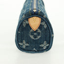 LOUIS VUITTON Monogram Denim Trousse Speedy GM Pouch Blue M95081 Auth SW2123SAV-3