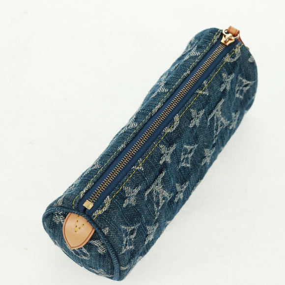 LOUIS VUITTON Monogram Denim Trousse Speedy GM Pouch Blue M95081 Auth SW2123SAV