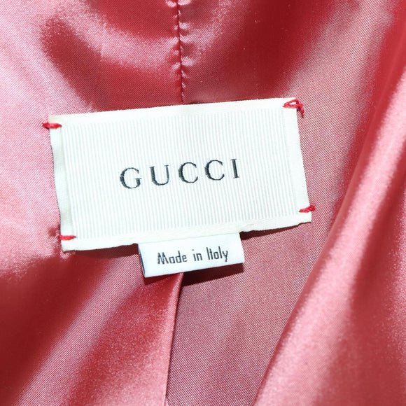 GUCCI GG Canvas Fur Coat Teddy Bear Applique Jacket Brown Auth SW2127SM