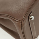 HERMES Birkin 30 Hand Bag Leather Silver Etope Auth SW2129SM-8