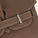 HERMES Birkin 30 Hand Bag Leather Silver Etope Auth SW2129SM-20