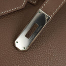 HERMES Birkin 30 Hand Bag Leather Silver Etope Auth SW2129SM-24