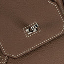 HERMES Birkin 30 Hand Bag Leather Silver Etope Auth SW2129SM-25