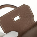 HERMES Birkin 30 Hand Bag Leather Silver Etope Auth SW2129SM-27