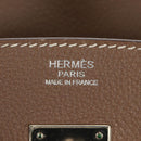 HERMES Birkin 30 Hand Bag Leather Silver Etope Auth SW2129SM-29