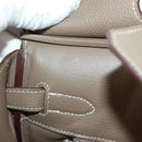 HERMES Birkin 30 Hand Bag Leather Silver Etope Auth SW2129SM-10