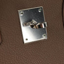 HERMES Birkin 30 Hand Bag Leather Silver Etope Auth SW2129SM-35
