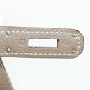 HERMES Birkin 30 Hand Bag Leather Silver Etope Auth SW2129SM-11