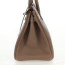 HERMES Birkin 30 Hand Bag Leather Silver Etope Auth SW2129SM-3