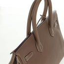 HERMES Birkin 30 Hand Bag Leather Silver Etope Auth SW2129SM-6