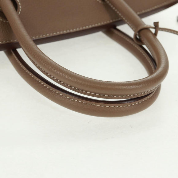 HERMES Birkin 30 Hand Bag Leather Silver Etope Auth SW2129SM