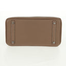 HERMES Birkin 30 Hand Bag Leather Silver Etope Auth SW2129SM-5