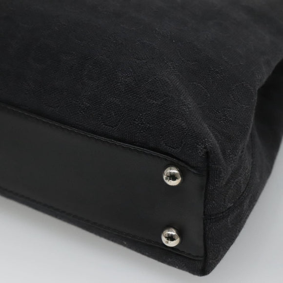 CELINE C Macadam Canvas Hand Bag Black Auth sw213