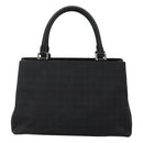 CELINE C Macadam Canvas Hand Bag Black Auth sw213-13