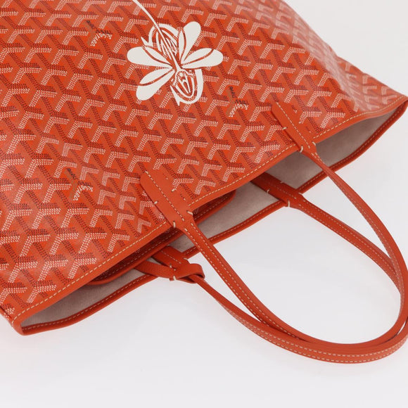 GOYARD Herringbone Saint Louis PM Tote Bag PVC Orange Auth SW2131SM