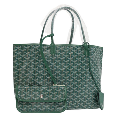 GOYARD Herringbone Saint Louis PM Tote Bag PVC Green Auth SW2132SM